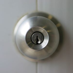 Key hole on a door knob
