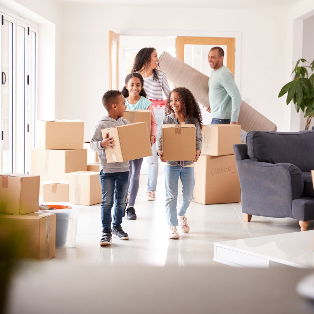 family moving into new home