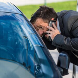 man locked out of his car