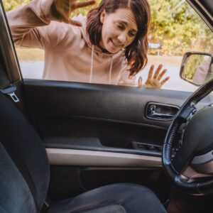 woman locked out of car