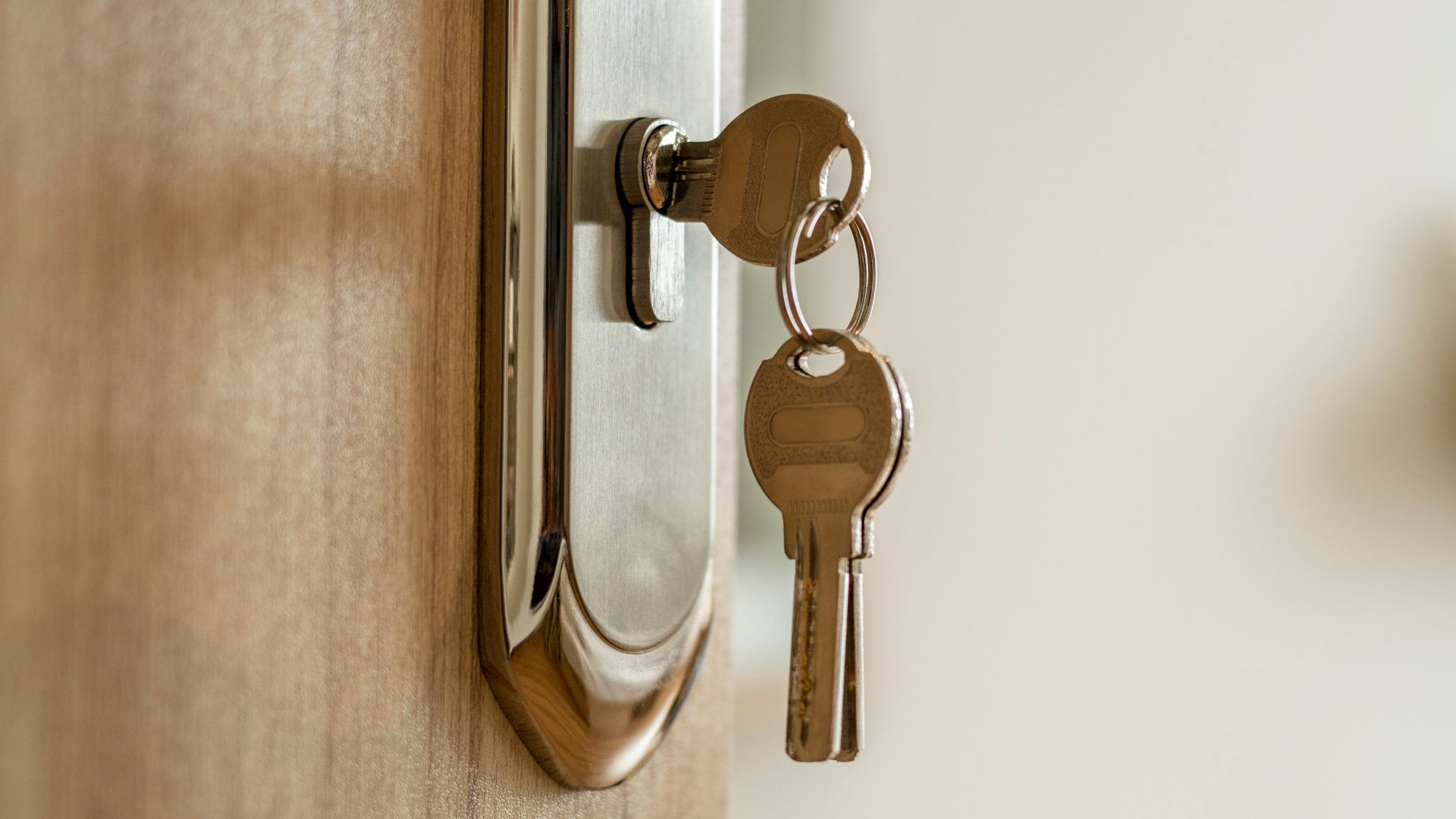 A key in a door lock
