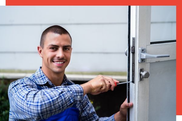 A locksmith smiling