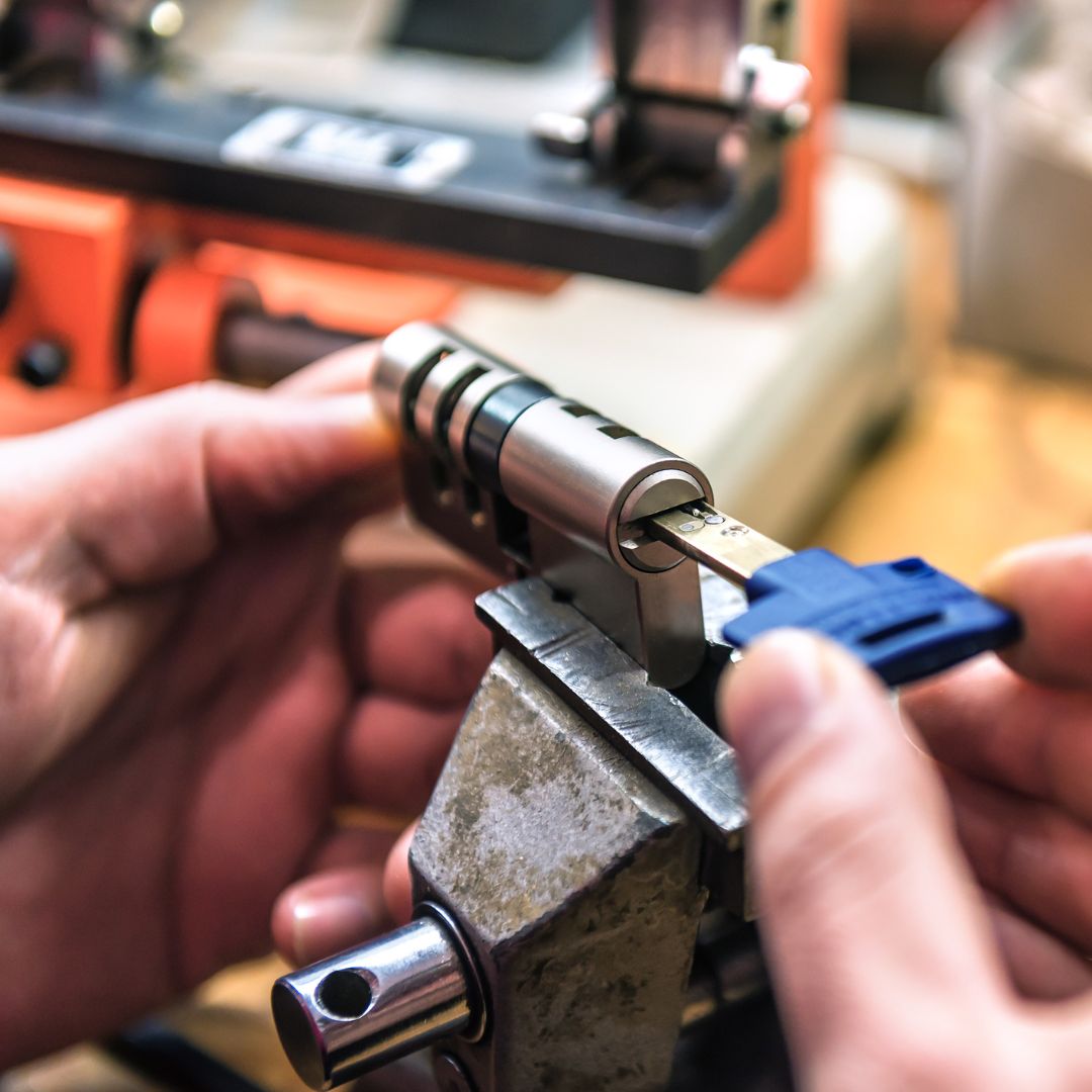 locksmith working inside