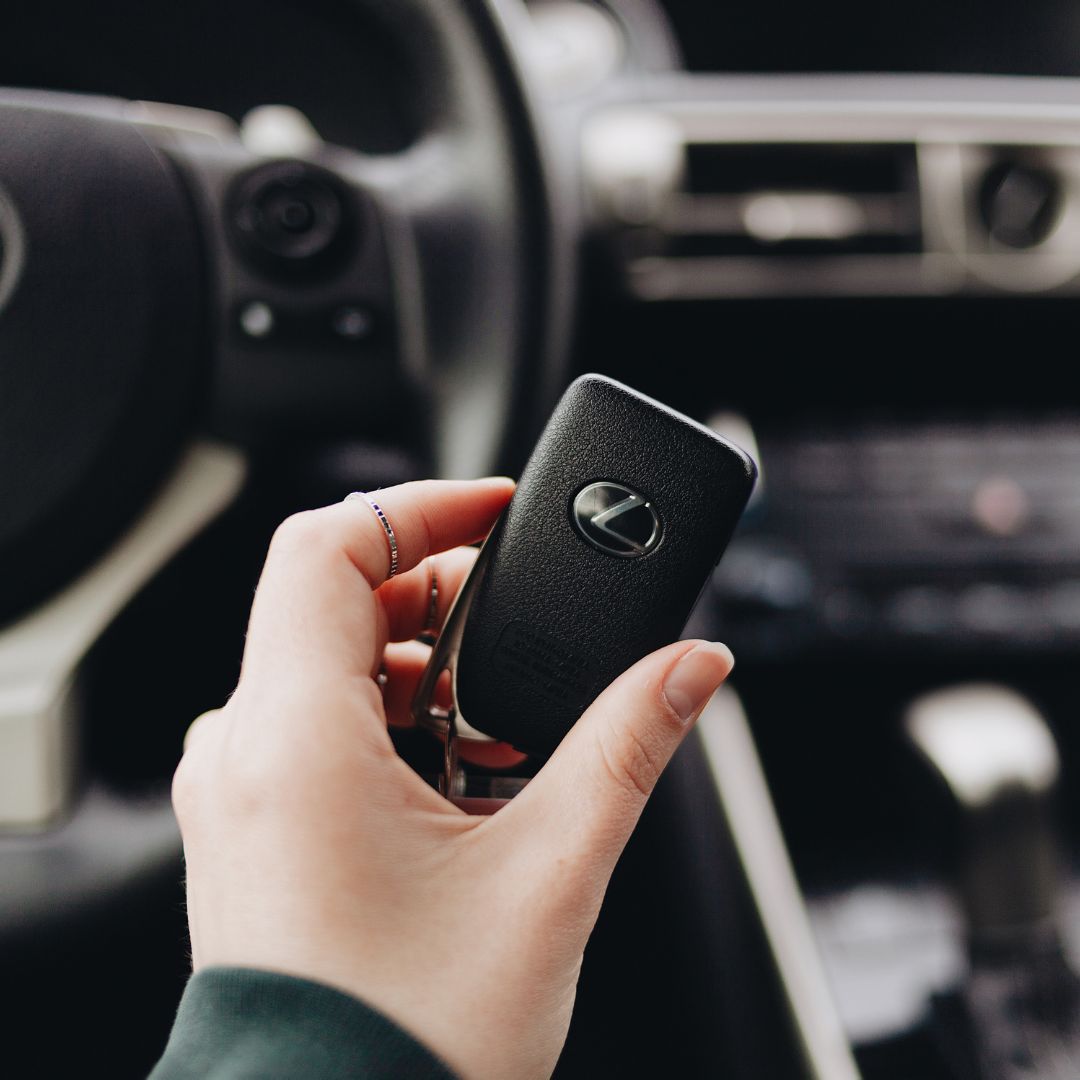 Hand hold car key