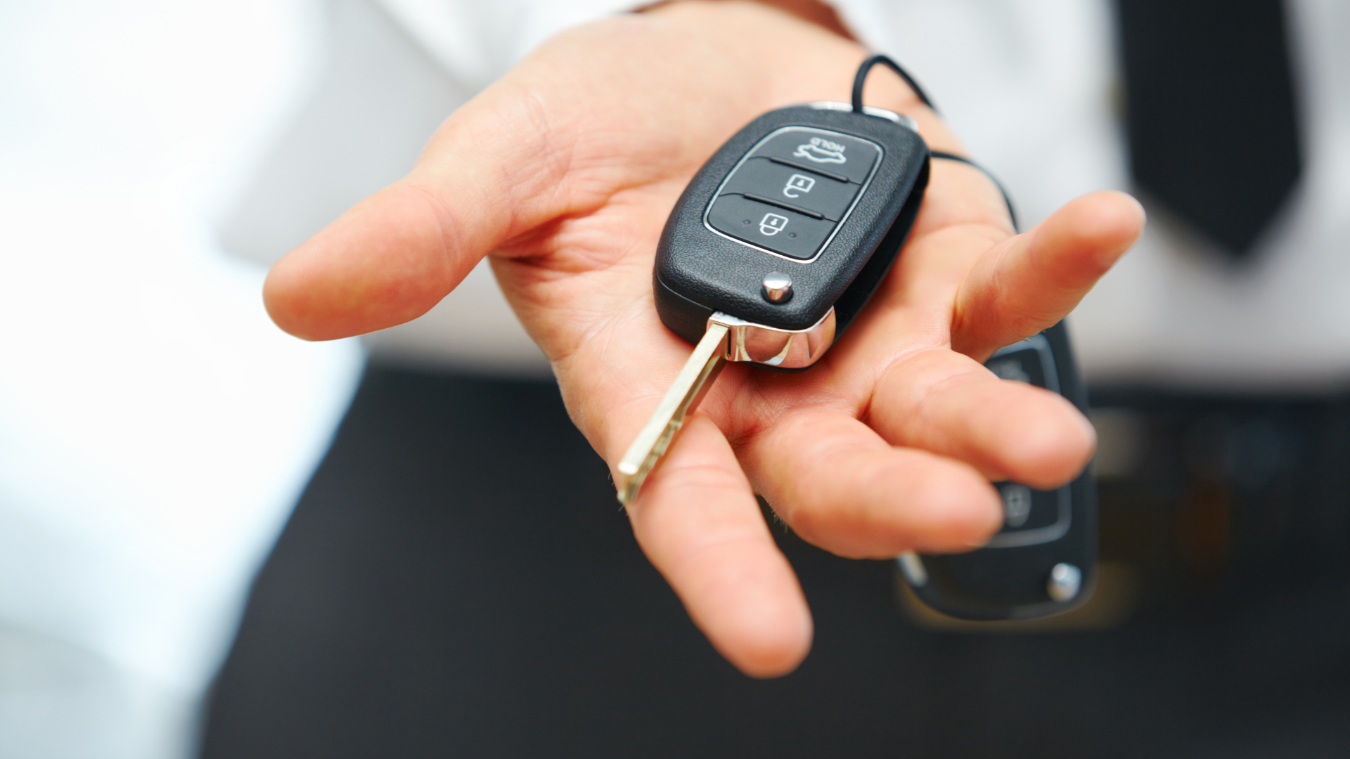 Holding a new car key